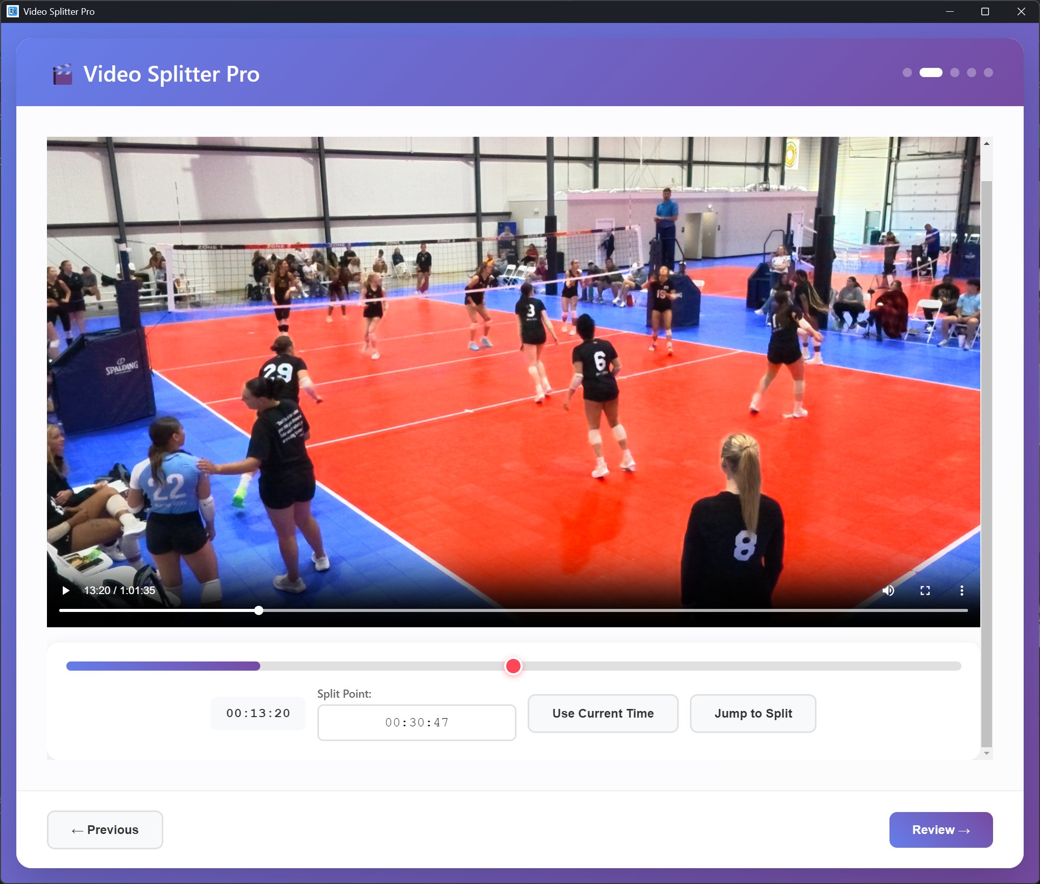 Video Splitter scrub view